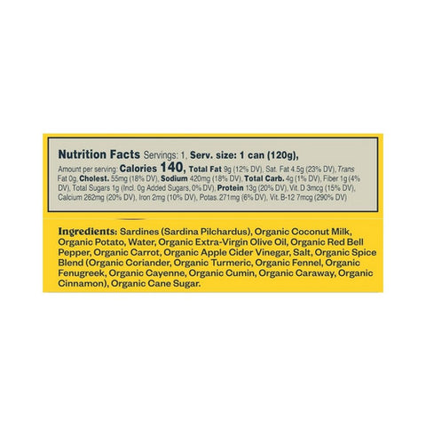 Patagonia Provisions, Sardines Coconut Curry, 4.2 Oz (Case Of 10)