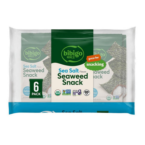 Bibigo, Sea Salt Flavor Seaweed Snacks, 0.16 Oz X 6 Count (Case Of 6)