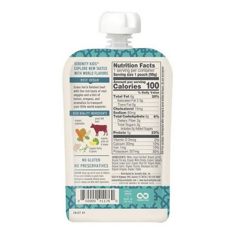 Serenity Kids, Beef Kebab Baby Food Pouch, 3.5 Oz (Case Of 6)