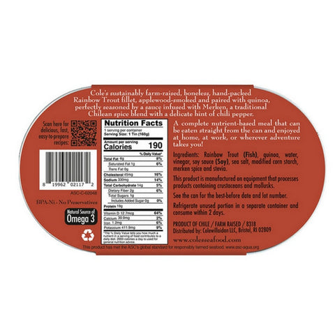 Coles, Rainbow Trout Smoked Fillet With Quinoa, 5.6 Oz (Case Of 6)