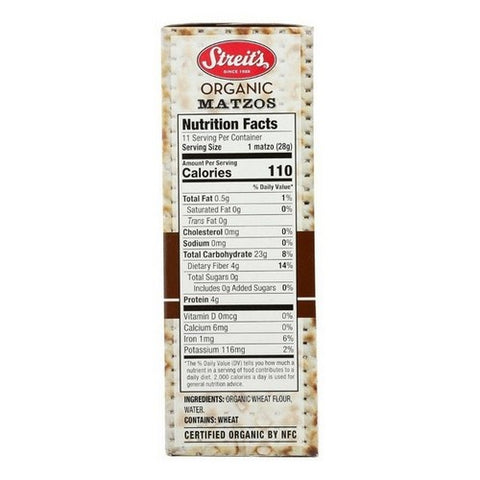 Streits, Organic Matzos, 11 Oz (Case Of 12)