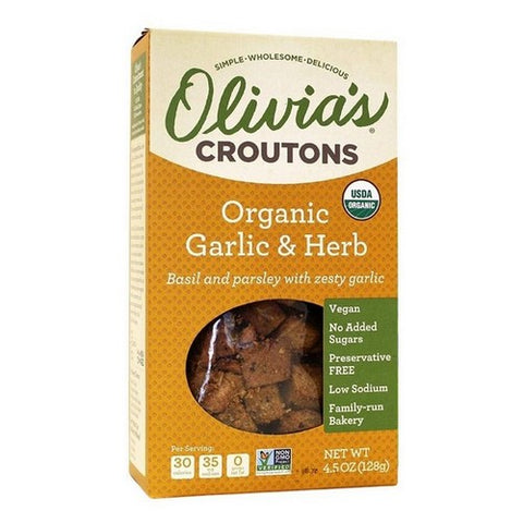 Olivias Croutons, Crouton Garlic And Herb, 4.5 Oz (Case Of 6)