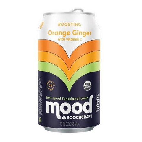 Mood, Orange Ginger Carbonated Kombucha, 12 Oz (Case Of 12)