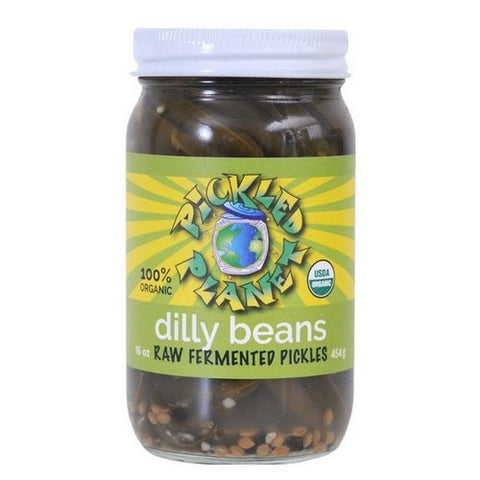 Pickled Planet, Dilly Beans Raw Fermented Pickles, 16 Oz (Case Of 6)
