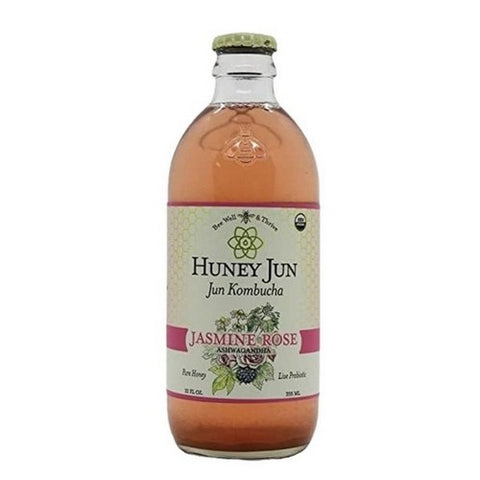 Huney Jun, Jasmine Rose Ashwagandha Organic Kombucha, 12 Oz (Case Of 6)