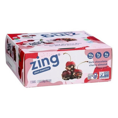 Zing Bar, Dark Chocolate Cherry Almond Vitality, 1.76 Oz (Case Of 12)