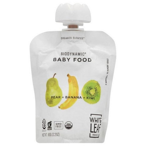 White Leaf Provisions, Baby Food Pear Ban Kiwi, 90 Grams (Case Of 6)