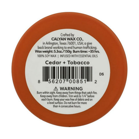 Calyan Wax Co, Cedar Plus Tobacco Soy Candle, 5.3 Oz (Case Of 6)