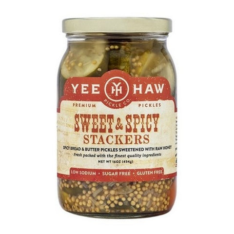 Yee Haw Pickle Company, Sweet And Spicy Stackers, 16 Oz (Case Of 6)