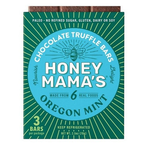 Honey Mamas, Oregon Mint Cocoa Truffle Bar, 2.5 Oz (Case Of 12)