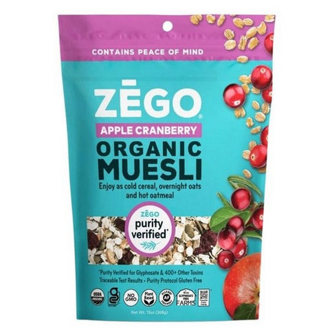 Zego, Organic Muesli Apple Cranberry Bag, 13 Oz (Case Of 5)