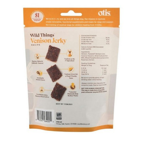 O.T.I.S, Wild Things Venison Jerky Dog Treats, 4 Oz (Case Of 6)