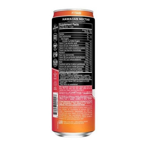 Lifeaid Beverage, Hawaiian Nectar FitAid Energy, 12 Oz (Case Of 12)