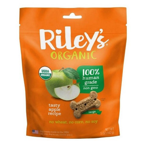 Riley's Organic, Organic Dog Treats Apple Recipe Large, 5 Oz (Case Of 6)