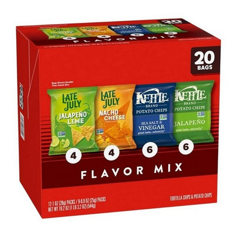 Late July, Tortilla Potato Chis Variety, 20 Count (Case Of 4)