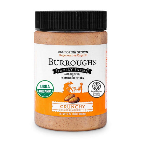 Burroughs Family Farms, Organic Crunchy Almond Butter, 14 Oz (Case Of 6)