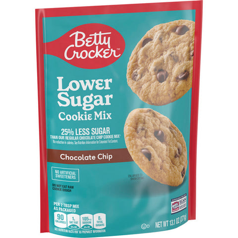 Betty Crocker, Chocolate Chip Cookie Mix Lower Sugar, 13.1 Oz (Case Of 12)