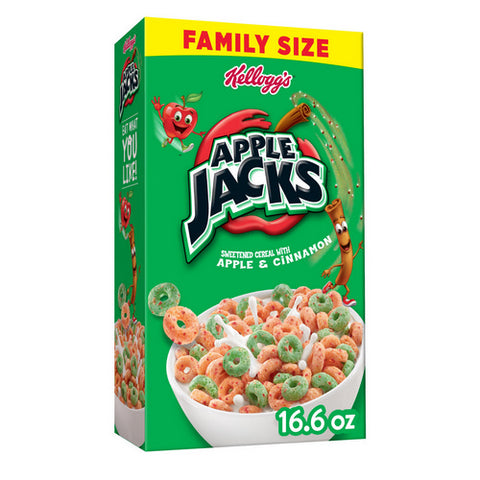 Kellogg's, Apple Jacks Breakfast Cereal Family Size, 16.6 Oz (Case Of 12)