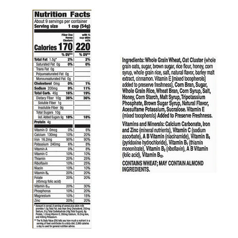 Fiber One, Honey Clusters Cereal, 17.5 Oz (Case Of 6)