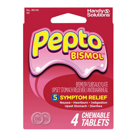 Pepto-Bismol, Chewable Tablets, 4 Count (Case Of 6)