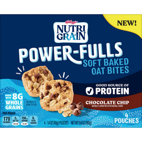 Nutri-Grain, Power Fulls Soft Baked Oat Bites Chocolate Chip, 5.6 Oz (Case Of 5)