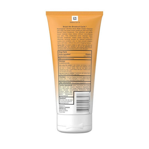 Neutrogena, Oil Free Acne Face Wash Cream Cleanser, 6.7 Oz (Case Of 3)