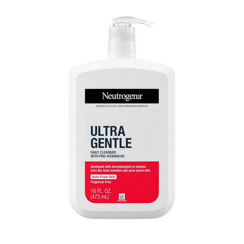 Neutrogena, Ultra Gentle Daily Face Cleanser Fragrance Free, 16 Oz (Case Of 3)