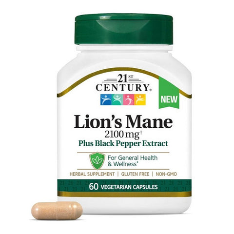 Lion's Mane Plus Black Pepper Extract 60 Count by 21st Century