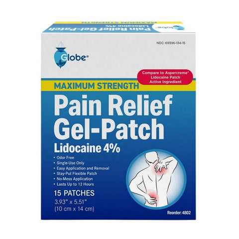 Lidocaine Gel Patch 4% 15 Count by Globe
