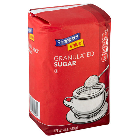 Shoppers Value, Granulated Sugar, 4 Lbs (Case Of 10)