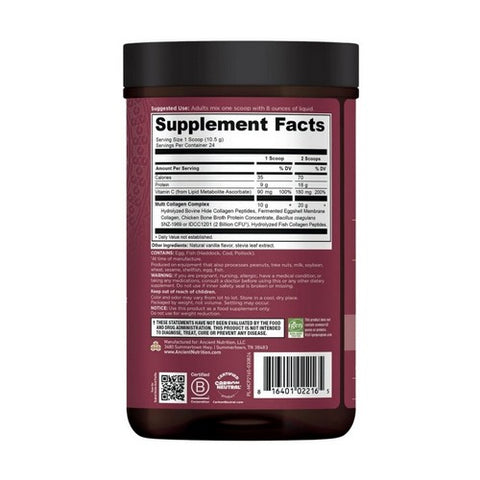 Ancient Nutrition, Multi Collagen Protein Vanilla, 8.9 Oz