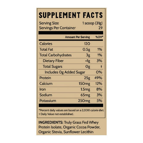 Earth Fed Muscle, Chocolate Truly Grass Fed Whey, 2 Lbs