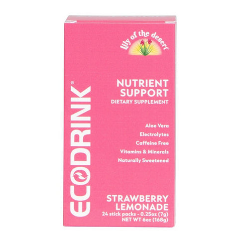 Lily Of The Desert, EcoDrink Nutrient Support Strawberry Lemonade, 24 Count Lily Of The Desert