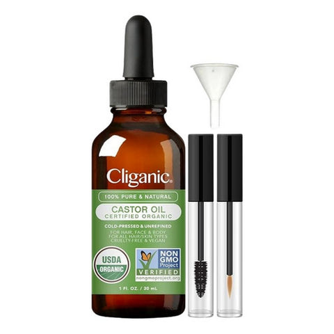 Cliganic, Dose of Intense Moisture Organic Castor Oil Lash And Brow Set, 1 Oz
