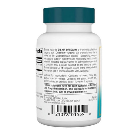 Source Naturals, Wellness Oil of Oregano, 60 Caps
