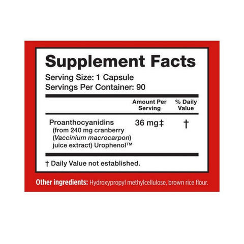 Utiva, Urinary Tract Health Dietary Supplement Cranberry PACs, 30 Capsules