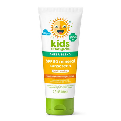 Babyganics, Totally Tropical Kids Sheer Blend Sunscreen Lotion SPF 50, 3 Oz / SPF 50