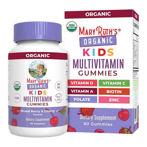 MaryRuth's, Berry Cherry Organic Kids Multivitamin Gummies, 60 Count