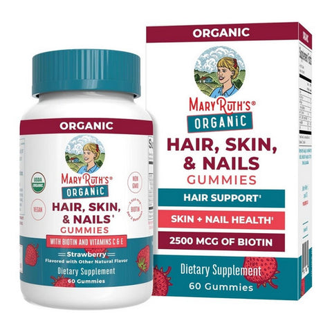 MaryRuth's, Strawberry Organic Hair Skin & Nails Gummies, 60 Count