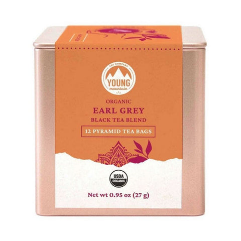Young Mountain Tea, Organic Earl Grey Pyramid Tea, 12 Bags