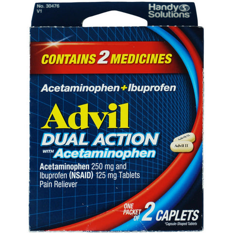 Advil, Dual Action Acetaminophen And Ibuprofen Caplets Trial Size, 4 Count (Case Of 6)