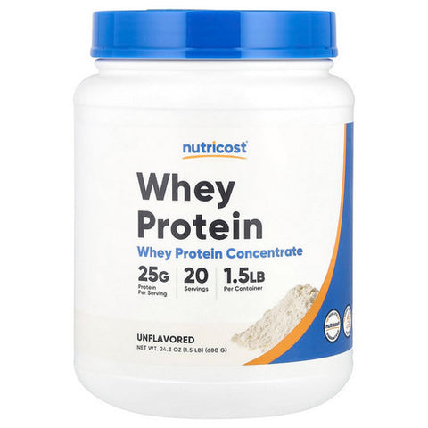 Nutricost, Whey Protein Concentrate Unflavored, 1.5 Lbs