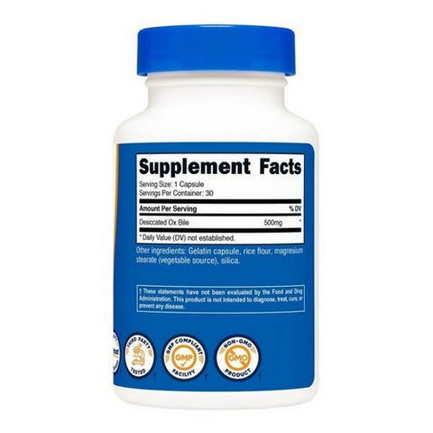 Nutricost, Ox Bile Capsules, 500 Mg, 30 Count