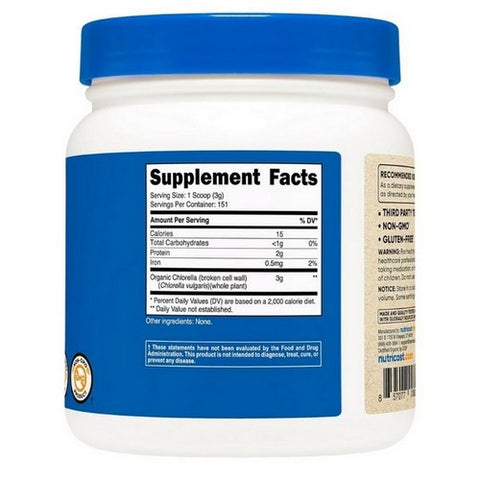 Nutricost, Organic Chlorella Powder, 1 Lb