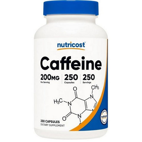 Nutricost, Caffeine Capsules, 200 Mg, 250 Count