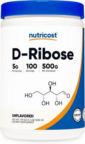 Nutricost, D-Ribose Powder, 500 Grams