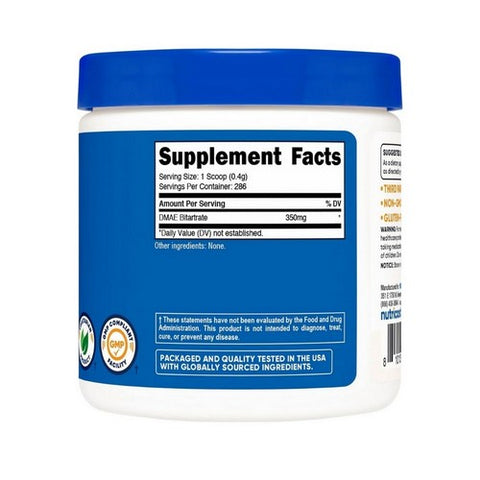 Nutricost, Dmae Bitartrate Unflavoured, 100 Grams