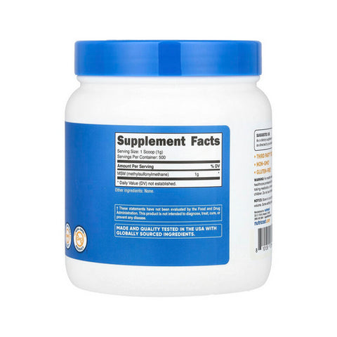 Nutricost, Msm Unflavoured, 500 Grams