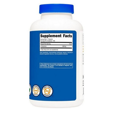 Nutricost, L-Glutamine Capsules, 800 Mg, 180 Count