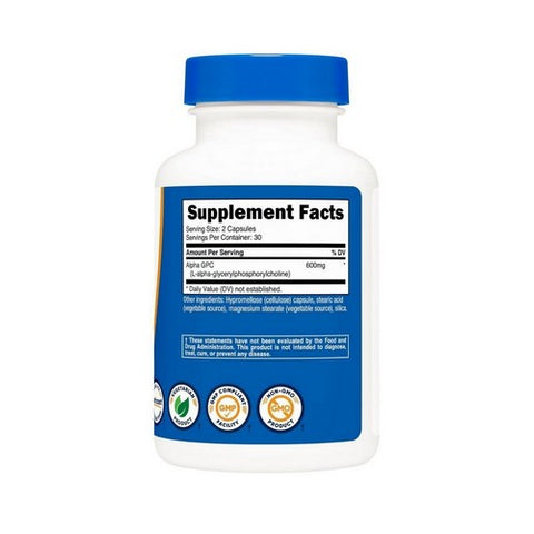 Nutricost, Alpha GPC Capsules, 600 Mg, 60 Count